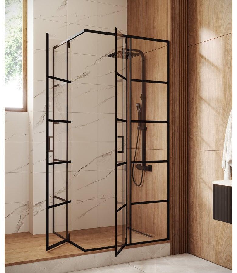 Badplaats Douchecabine Andreas 80 X 80 X 190 Cm - Zwart Met Lijnen - Nano Coating