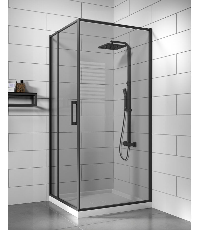 Badplaats Douchecabine Belize 90 X 90 X 190 Cm - Zwart - Rookglas - Nano Coating