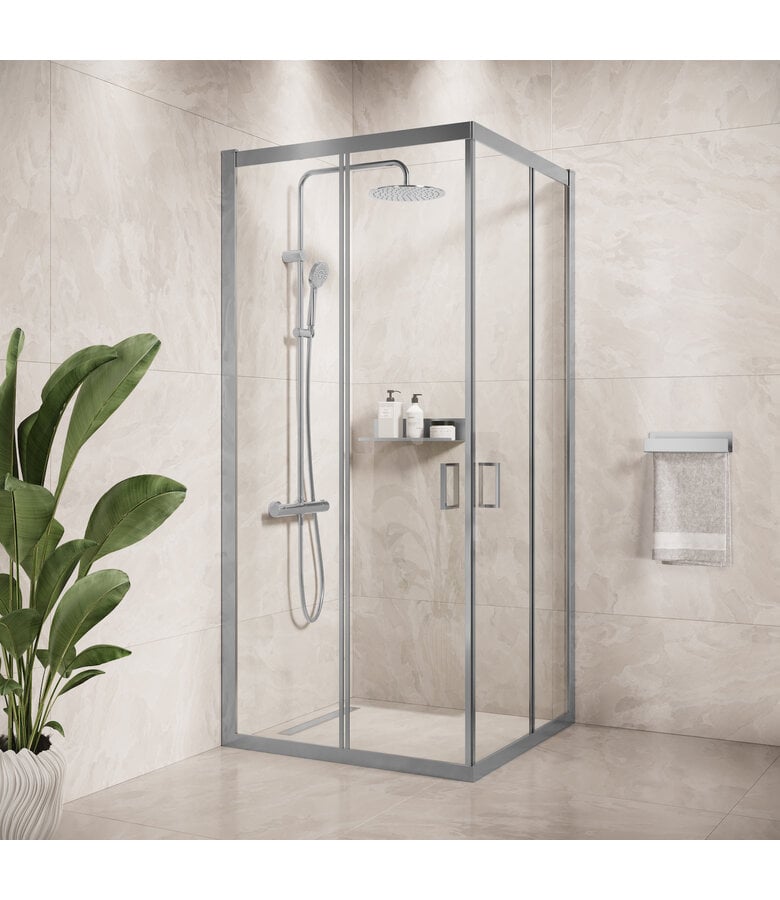 badplaats Douchecabine Dakota 90 x 90 x 190 cm - chroom - nano coating badplaats Douchecabine Dakota 90 x 90 x 190 cm - chroom - nano coating