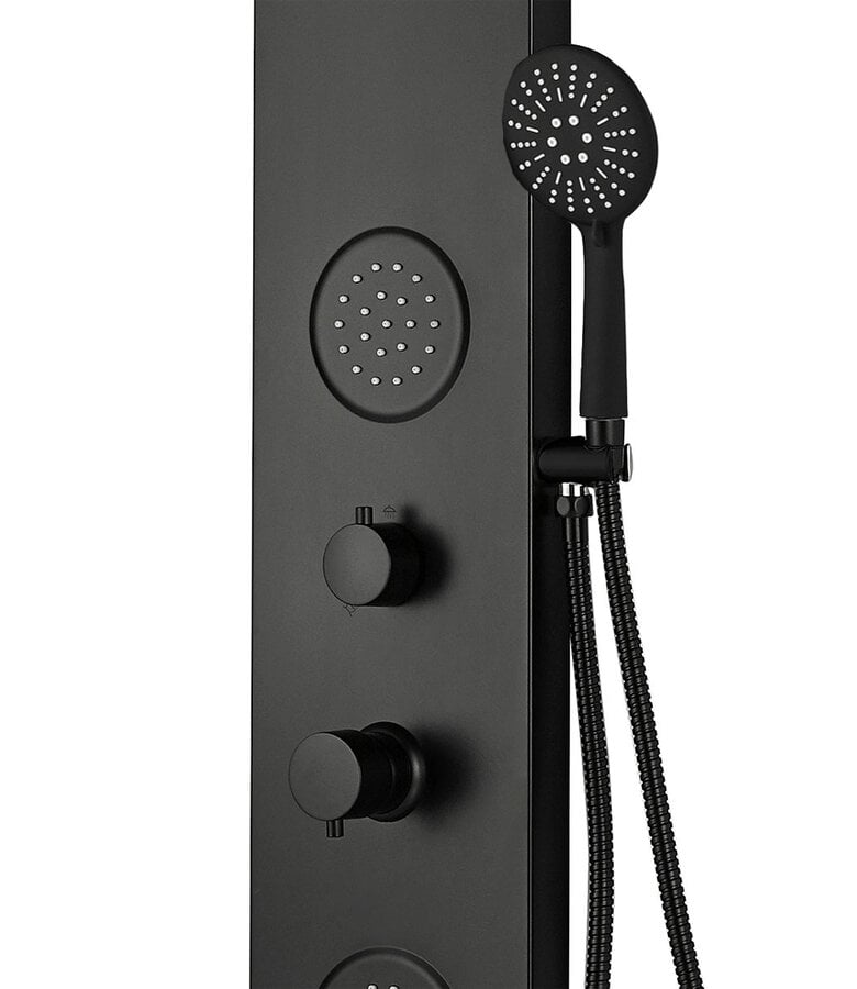 Badplaats Douchepaneel Suva Met Mengkraan - Zwart Aluminium