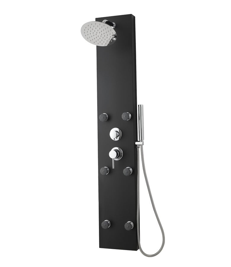 badplaats Douchepaneel Valencia met mengkraan - Zwart