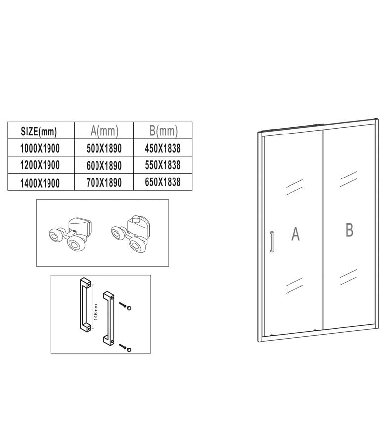 Badplaats Douchewand Calgary 100 X 190 Cm - Chroom - Met Nano Coating