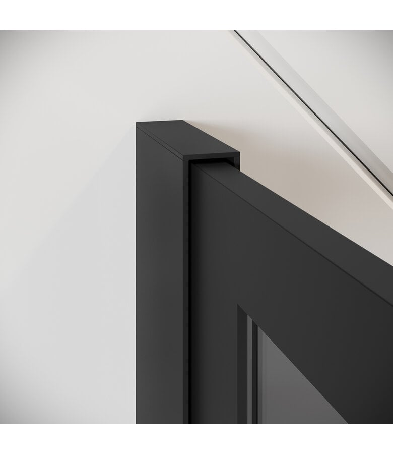 Badplaats Douchewand Essos 100 X 200 Cm - Zwart - Rookglas Met Nano Coating