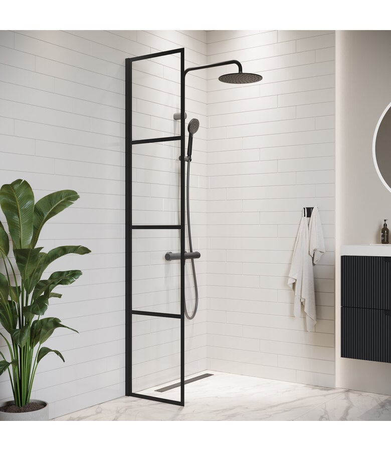 badplaats Douchewand Essos 40 x 200 cm - zwart - nano coating badplaats Douchewand Essos 40 x 200 cm - zwart - nano coating