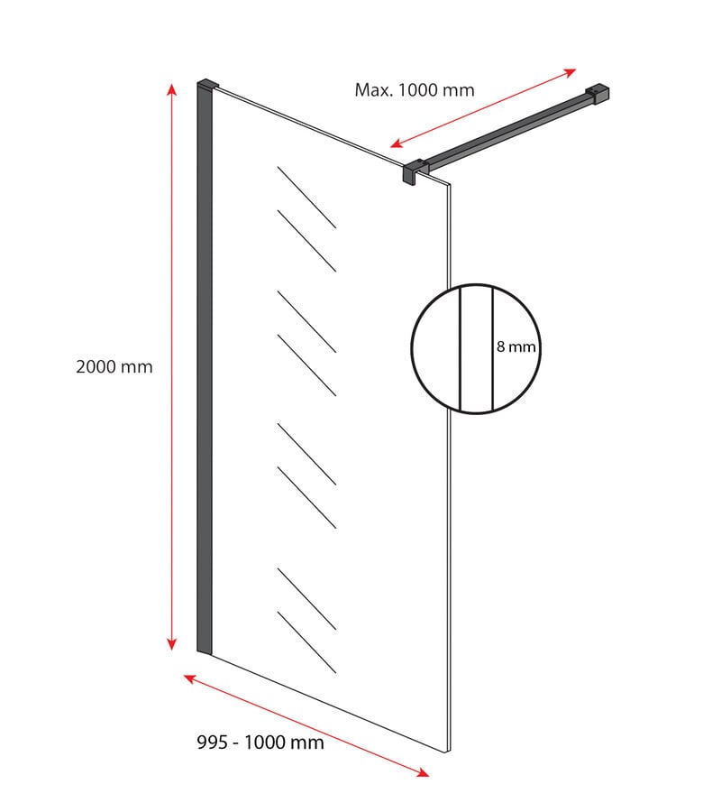Badplaats Douchewand Florida 100 X 200 Cm - Goud - Nano Coating