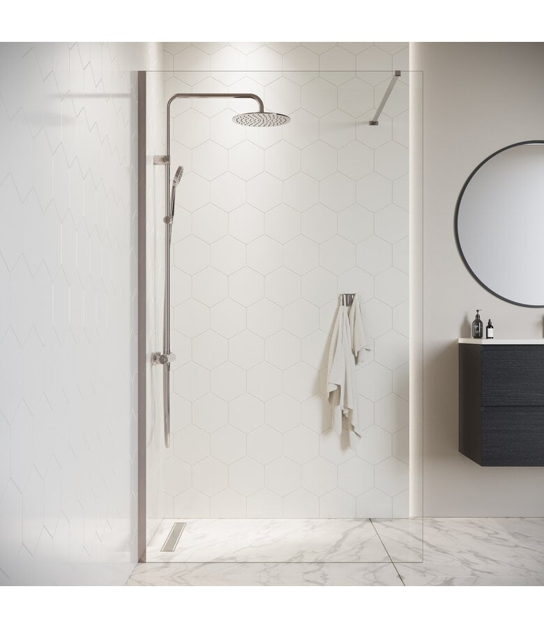 Badplaats Douchewand Florida 120 X 200 Cm - Chroom - Nano Coating