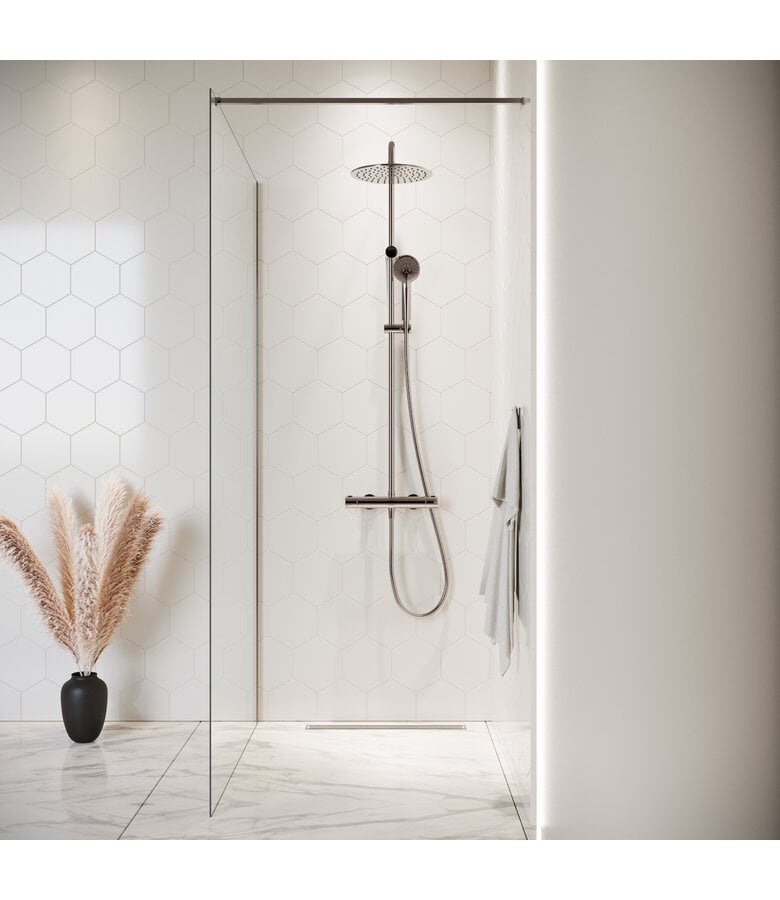 Badplaats Douchewand Florida 120 X 200 Cm - Chroom - Nano Coating