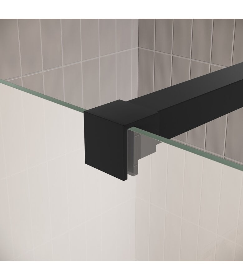 Badplaats Douchewand Florida 120 X 200 Cm - Zwart - Melkglas