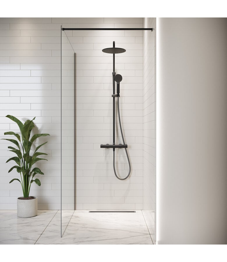 Badplaats Douchewand Florida 120 X 200 Cm - Zwart - Nano Coating