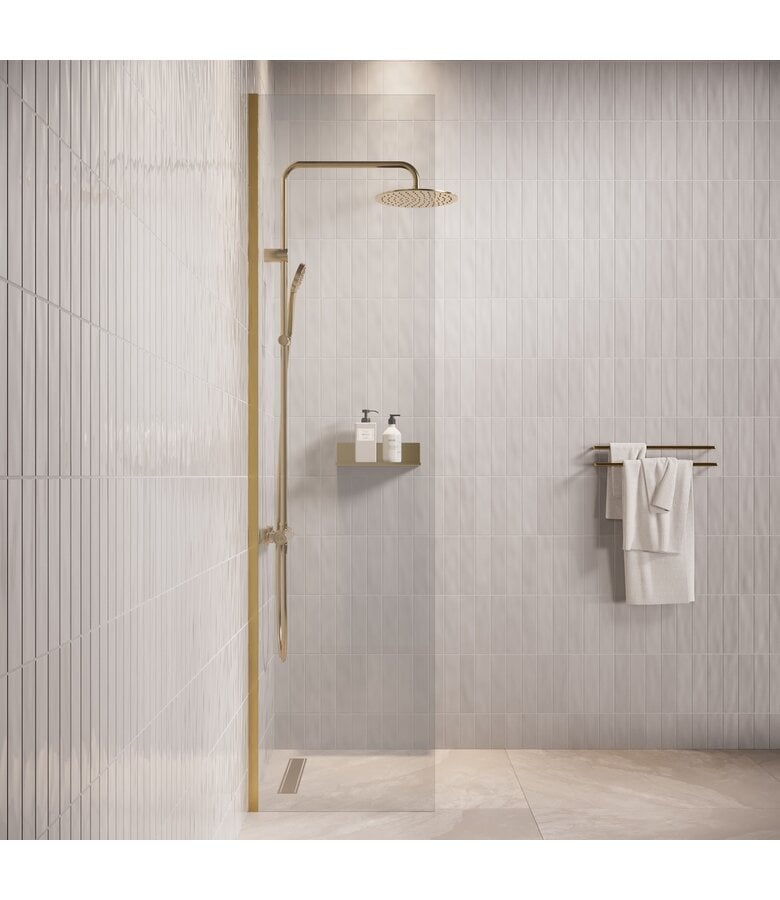 Badplaats Douchewand Florida 40 X 200 Cm - Goud - Nano Coating