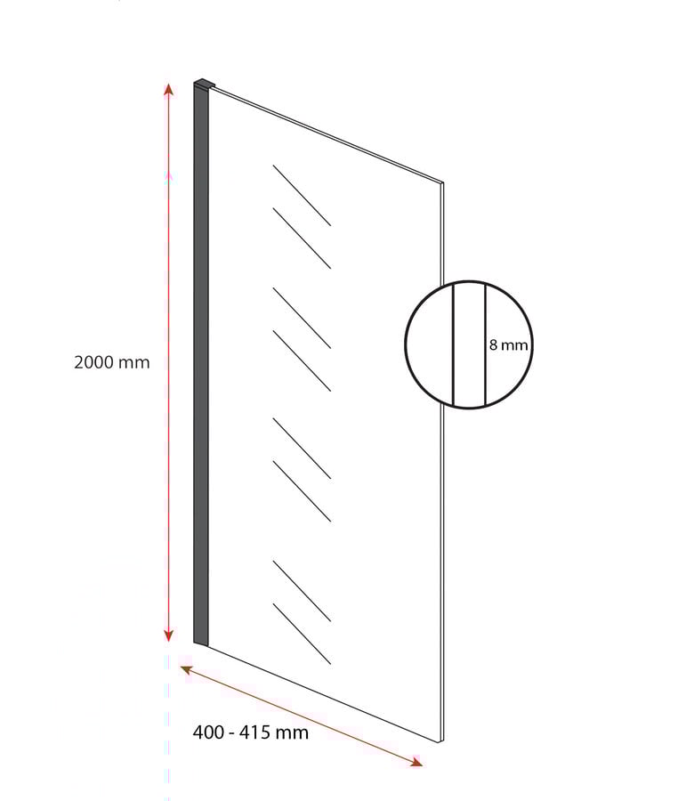 Badplaats Douchewand Florida 40 X 200 Cm - Goud - Nano Coating