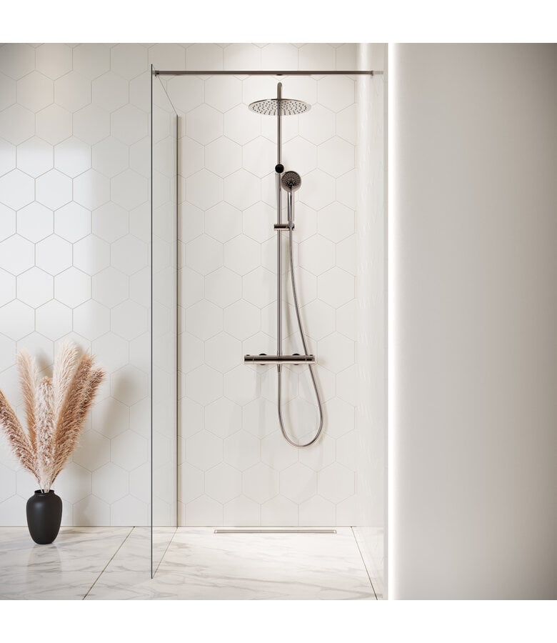 Badplaats Douchewand Florida 80 X 200 Cm - Chroom - Nano Coating