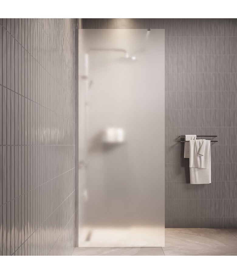 Badplaats Douchewand Florida 90 X 200 Cm - Chroom - Melkglas