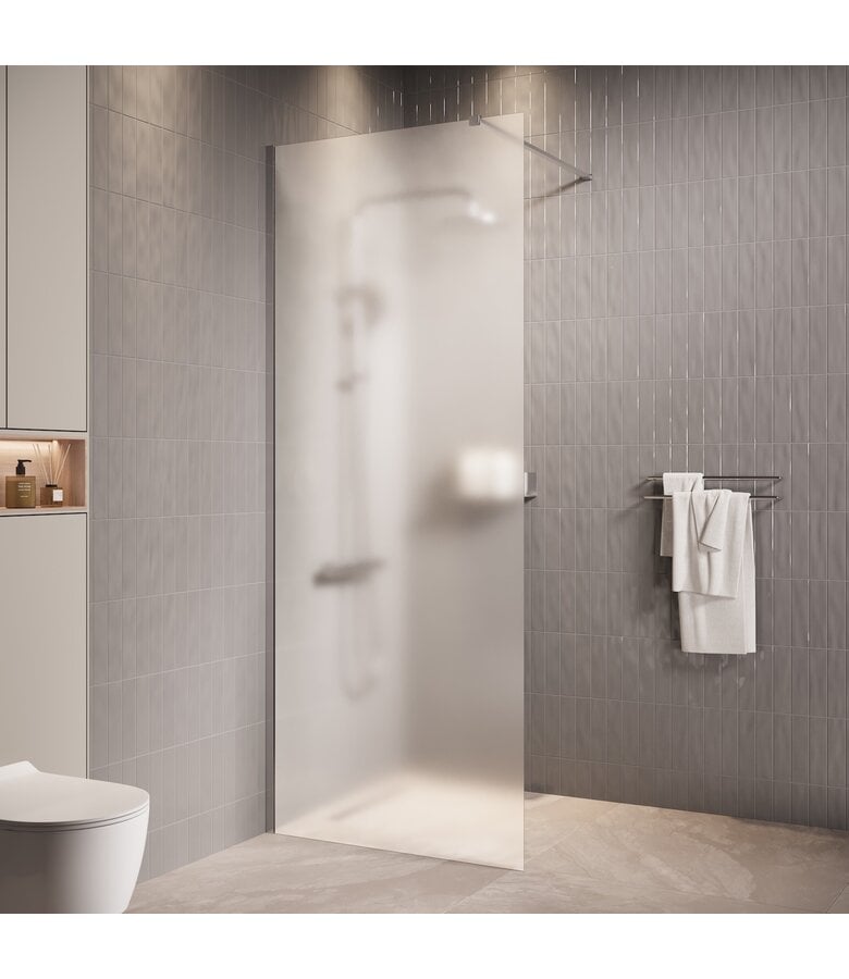 badplaats Douchewand Florida 90 x 200 cm - chroom - melkglas badplaats Douchewand Florida 90 x 200 cm - chroom - melkglas