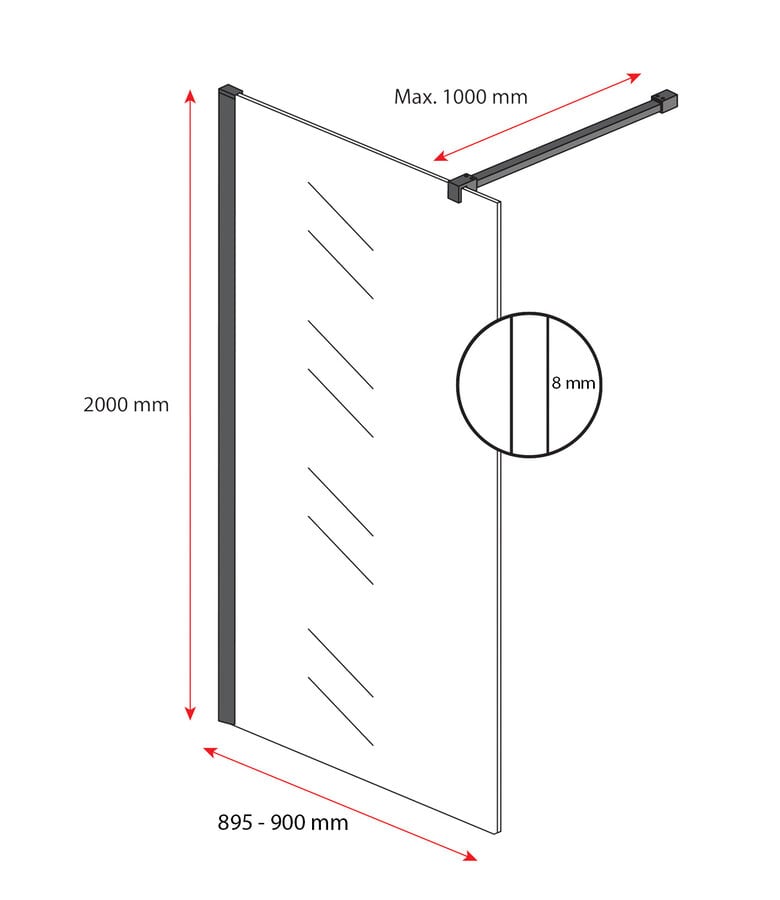 Badplaats Douchewand Florida 90 X 200 Cm - Goud - Nano Coating
