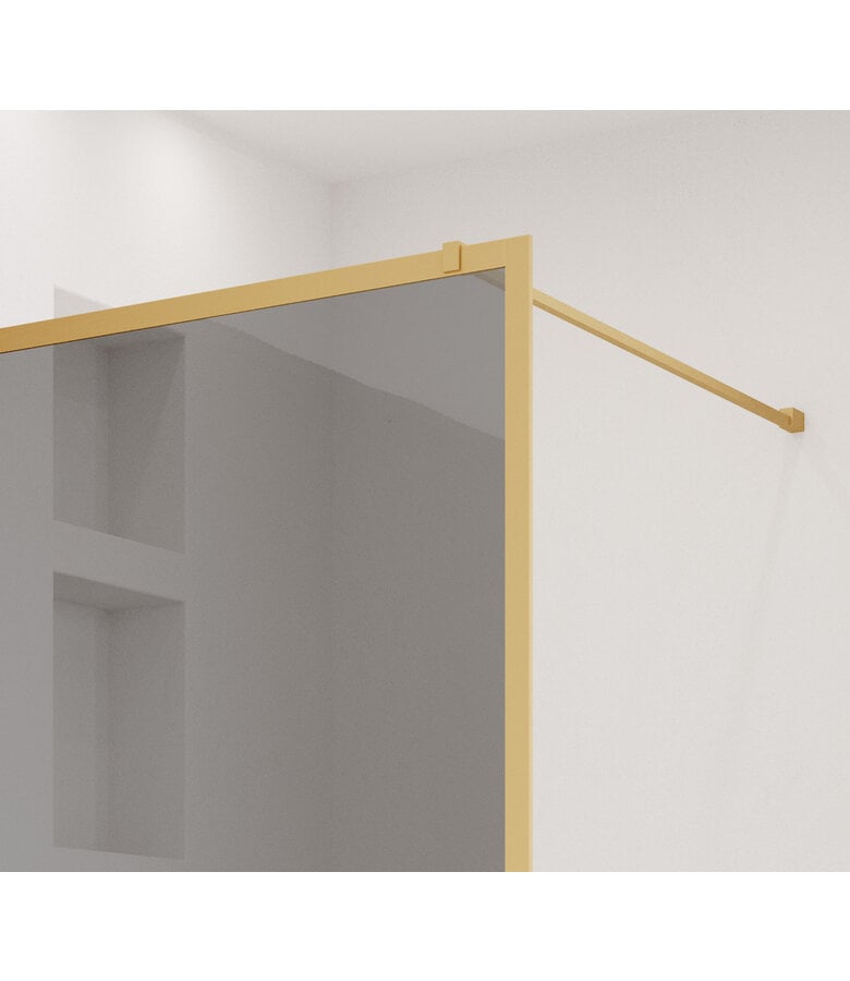 Badplaats Douchewand Georgia 100 X 200 Cm - Goud - Rookglas Met Nano Coating