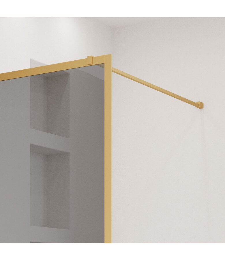 Badplaats Douchewand Georgia 70 X 200 Cm - Goud - Rookglas Met Nano Coating