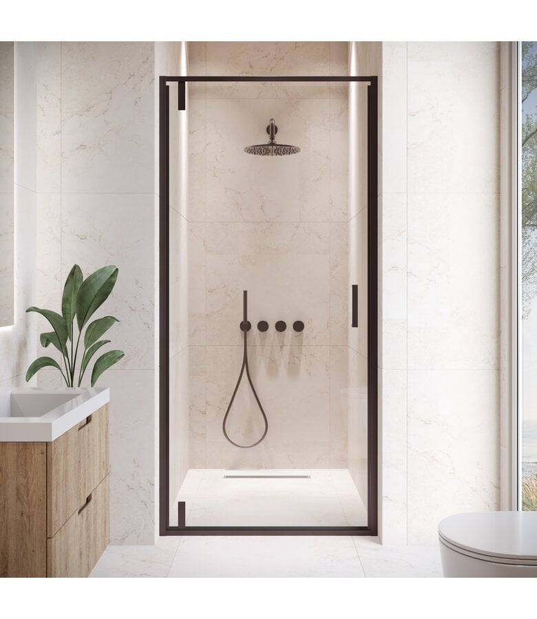 badplaats Douchewand Seattle 80 x 190 cm - zwart - nano coating