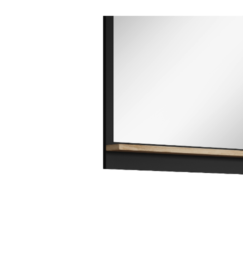 Badplaats Spiegel Adam 60 X 12 X 50 Cm - Zwart Met Eiken