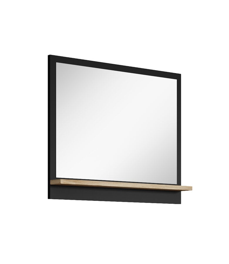 badplaats Spiegel Adam 60 x 12 x 50 cm - zwart met eiken