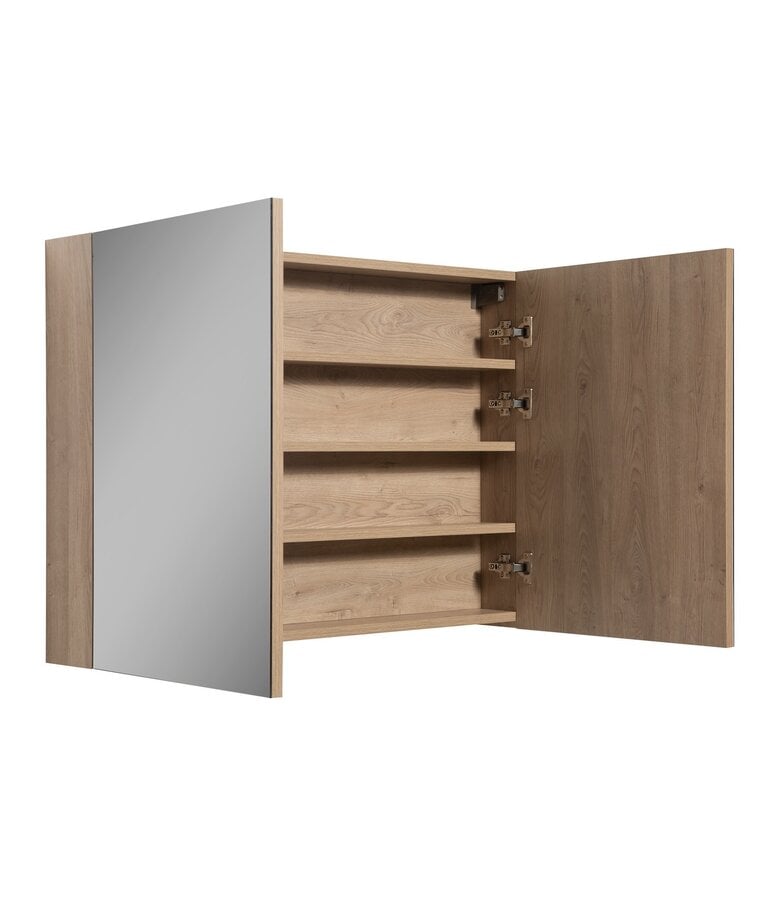 Badplaats Spiegelkast Cuba 100 X 16 X 70 Cm - Kastanje Eiken