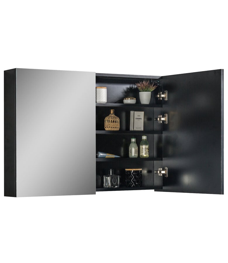Badplaats Spiegelkast Cuba 100 X 16 X 70 Cm - Mat Zwart