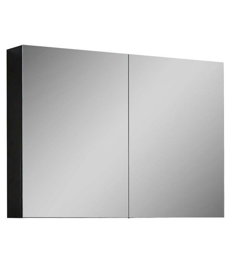 badplaats Spiegelkast Cuba 100 x 16 x 70 cm - mat zwart