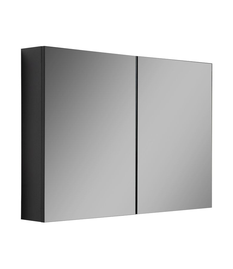 badplaats Spiegelkast Cuba 100 x 16 x 70 cm - zwart houtnerf