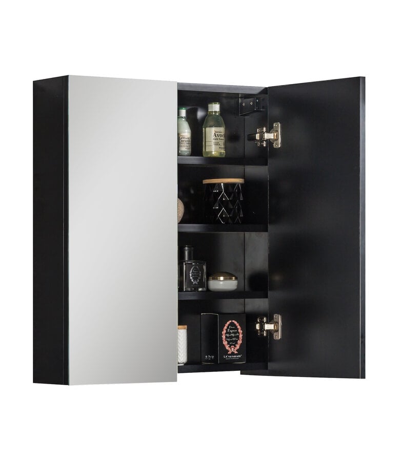 Badplaats Spiegelkast Cuba 60 X 16 X 70 Cm - Mat Zwart