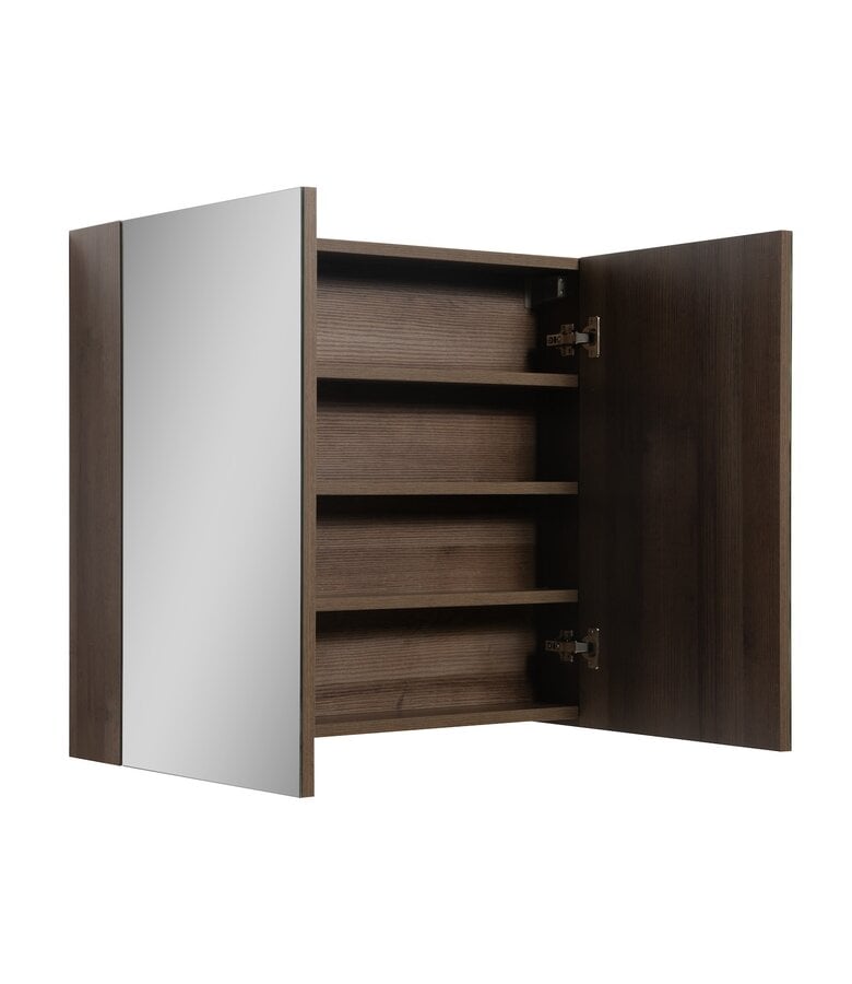 Badplaats Spiegelkast Cuba 80 X 16 X 70 Cm - Bruin Eiken