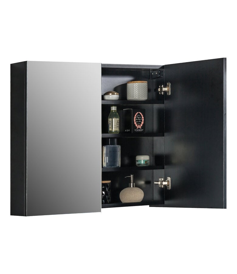 Badplaats Spiegelkast Cuba 80 X 16 X 70 Cm - Mat Zwart