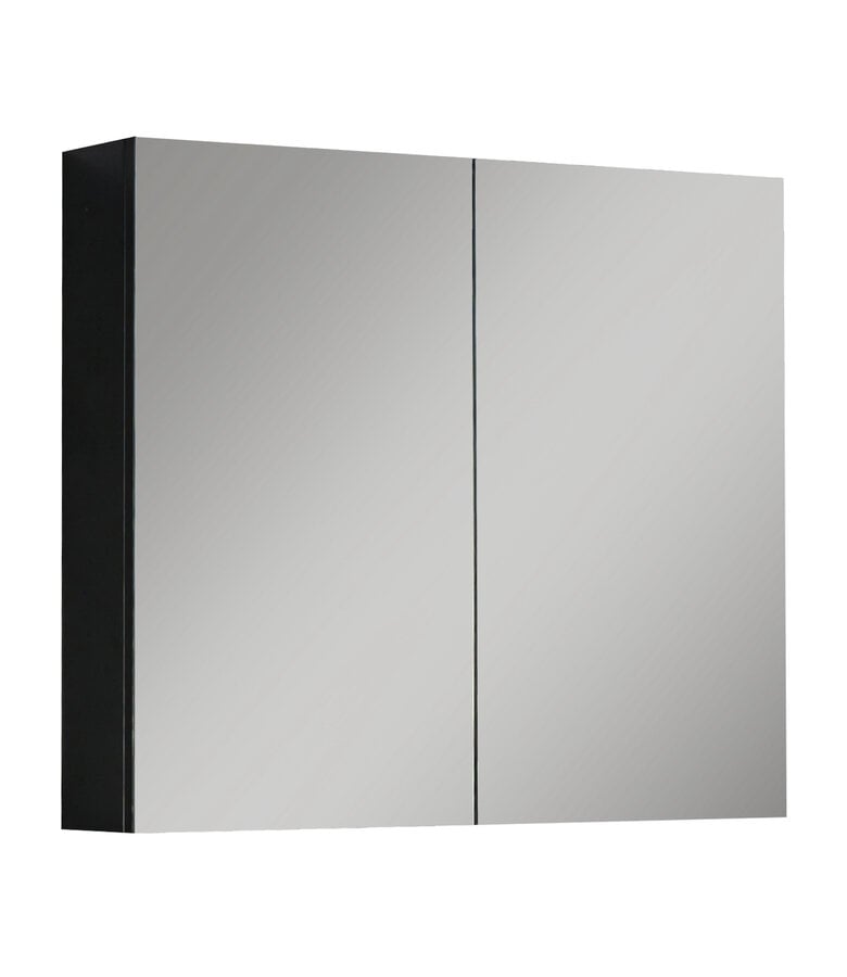 badplaats Spiegelkast Cuba 80 x 16 x 70 cm - mat zwart