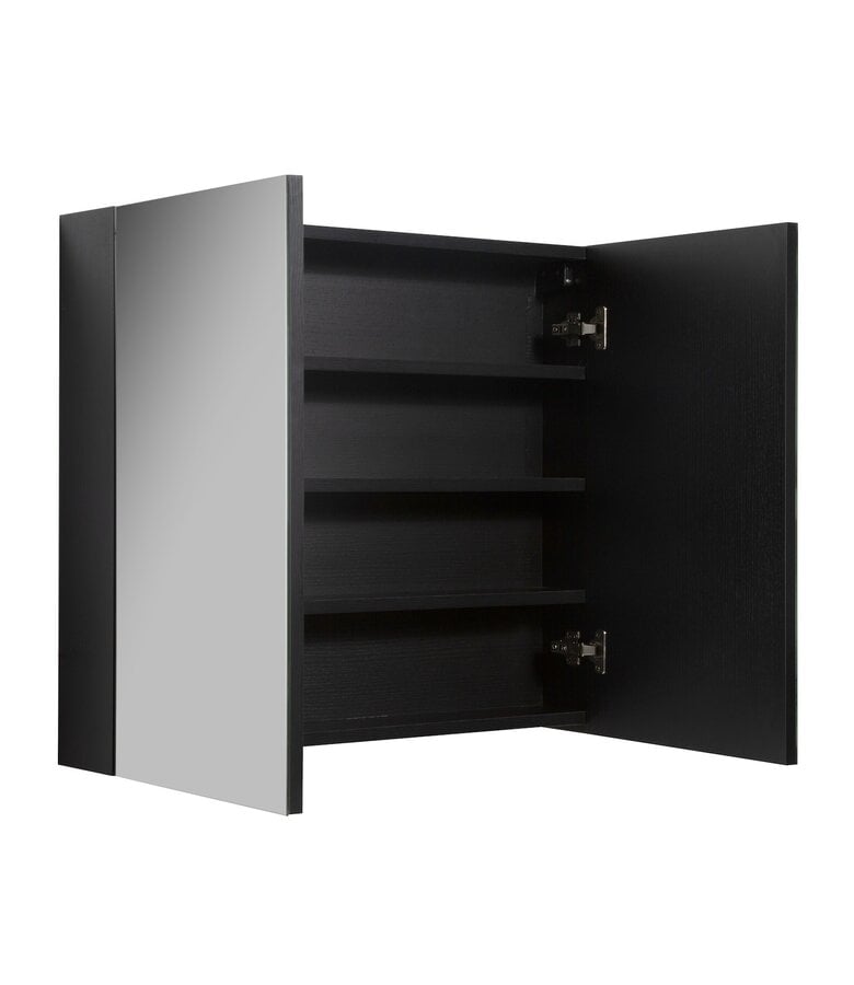 Badplaats Spiegelkast Cuba 80 X 16 X 70 Cm - Zwart Houtnerf