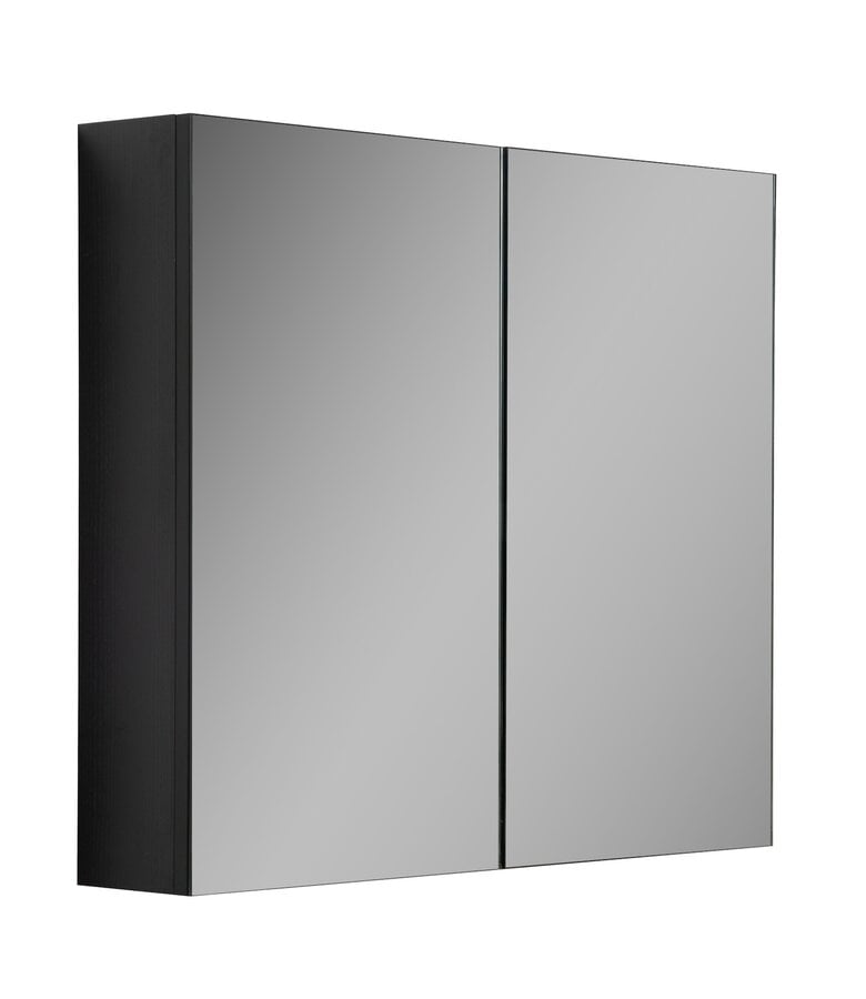 badplaats Spiegelkast Cuba 80 x 16 x 70 cm - zwart houtnerf