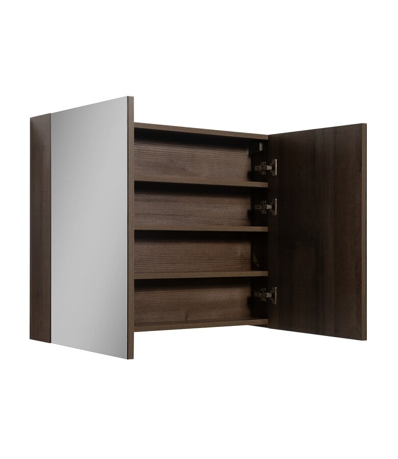 Badplaats Spiegelkast Cuba 90 X 16 X 70 Cm - Bruin Eiken