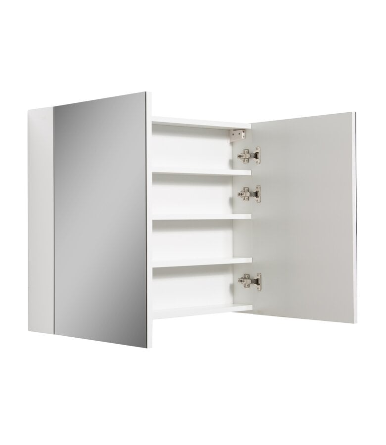 Badplaats Spiegelkast Cuba 90 X 16 X 70 Cm - Hoogglans Wit