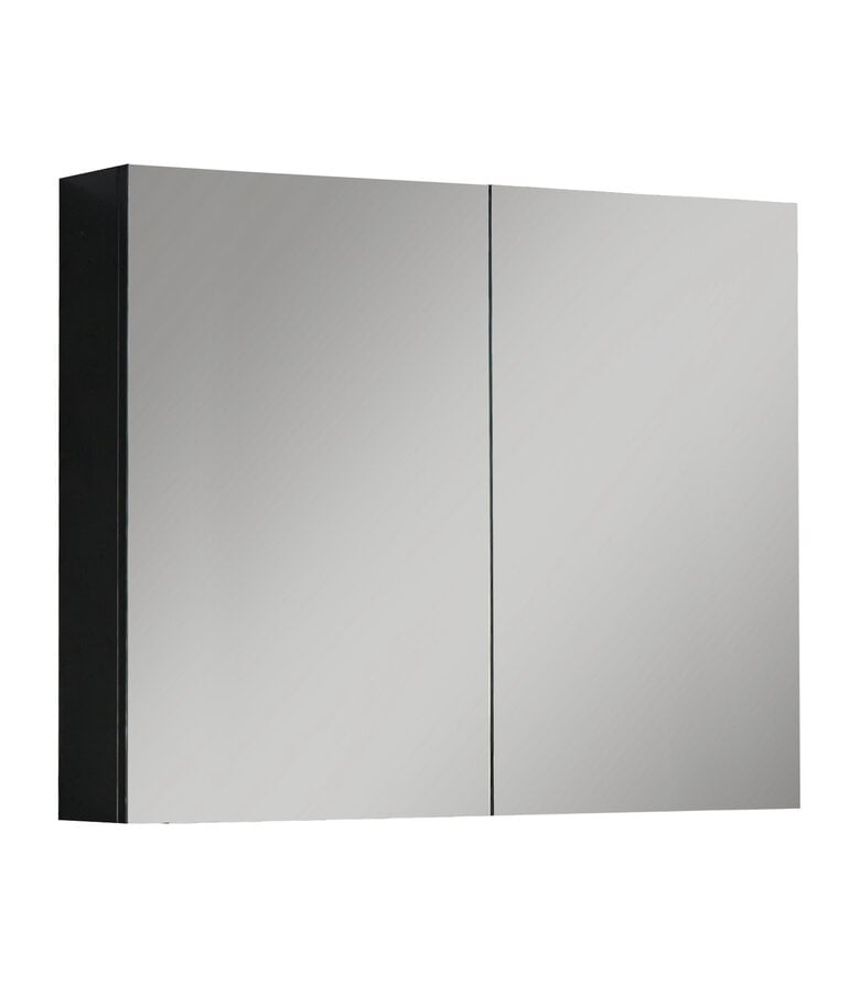 badplaats Spiegelkast Cuba 90 x 16 x 70 cm - mat zwart