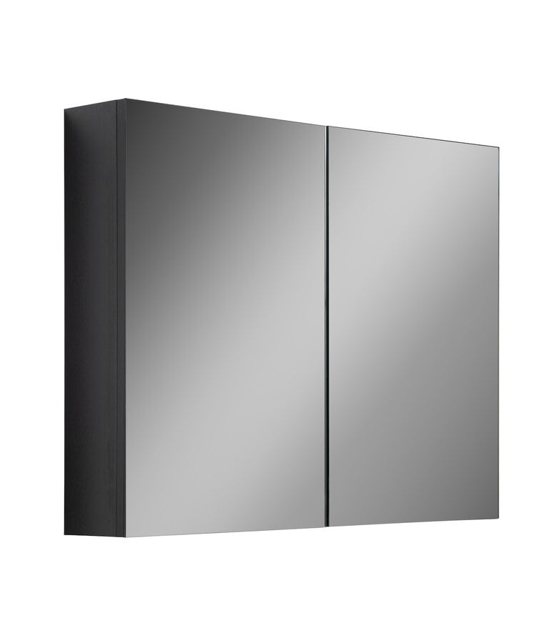 badplaats Spiegelkast Cuba 90 x 16 x 70 cm - zwart houtnerf