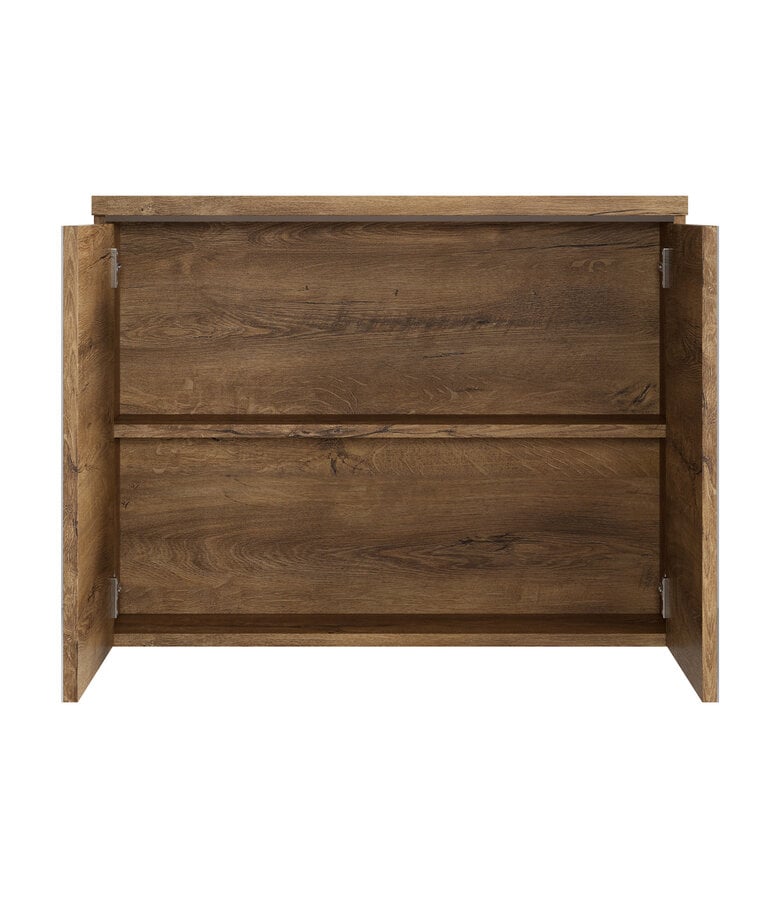 Badplaats Spiegelkast Paso LED 80 X 20 X 60 Cm - Bruin Eiken