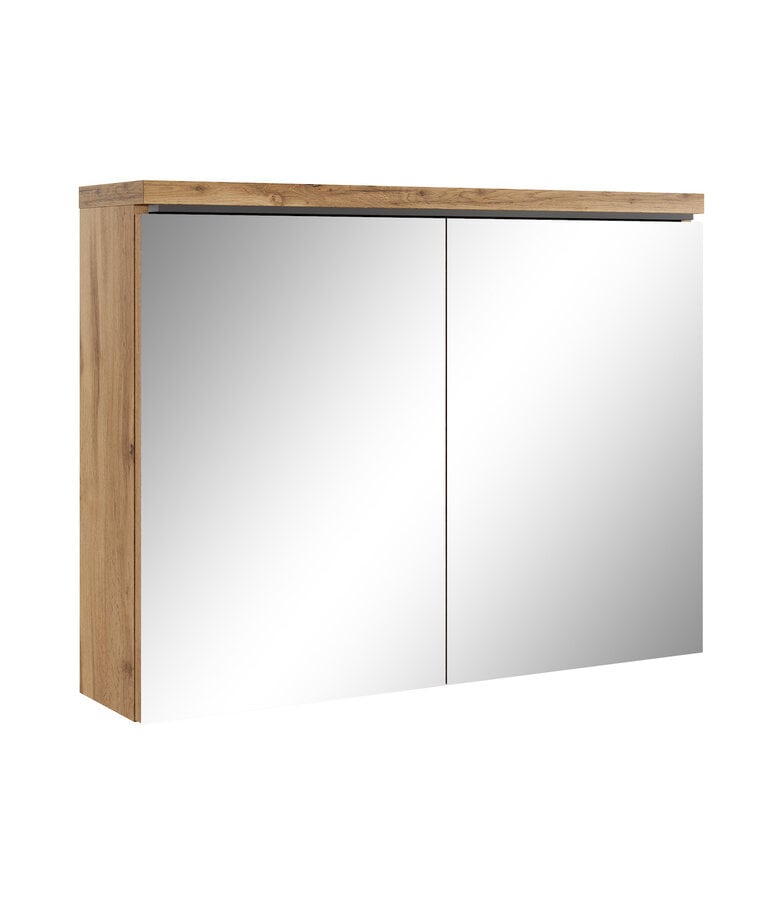 badplaats Spiegelkast Paso LED 80 x 20 x 60 cm - eiken