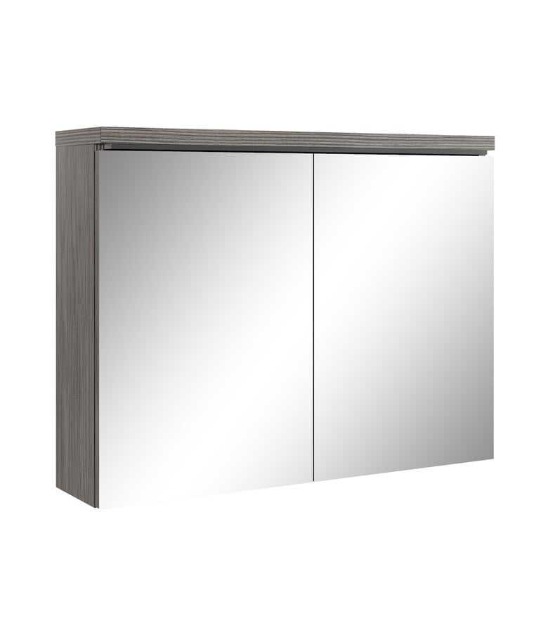 badplaats Spiegelkast Paso LED 80 x 20 x 60 cm - grijs eiken