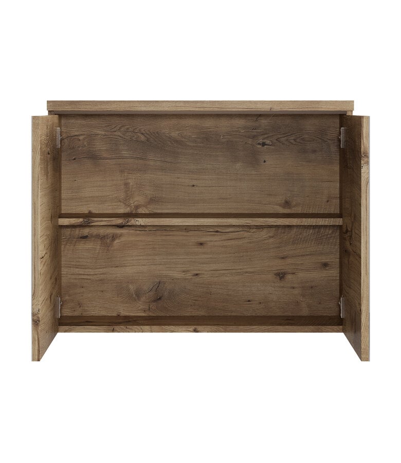 Badplaats Spiegelkast Paso LED 80 X 20 X 60 Cm - Kastanje Eiken