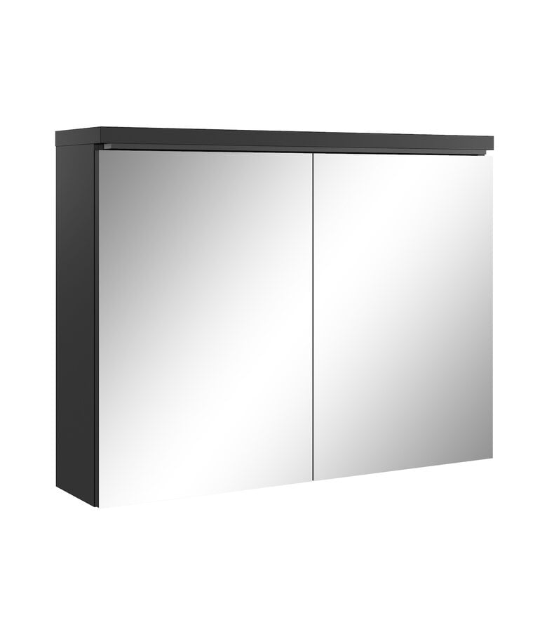 badplaats Spiegelkast Paso LED 80 x 20 x 60 cm - mat zwart