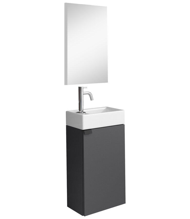 badplaats Toiletmeubel Apollo 40cm met spiegel - antraciet badplaats Toiletmeubel Apollo 40cm met spiegel - antraciet