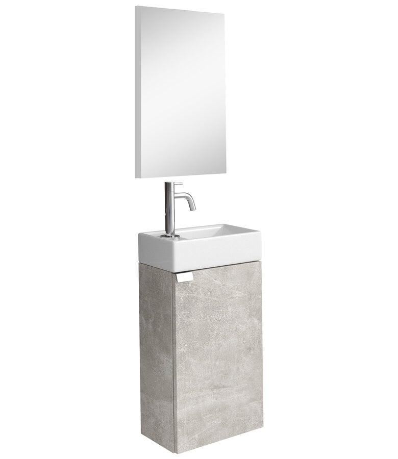 badplaats Toiletmeubel Apollo 40cm met spiegel - beton grijs