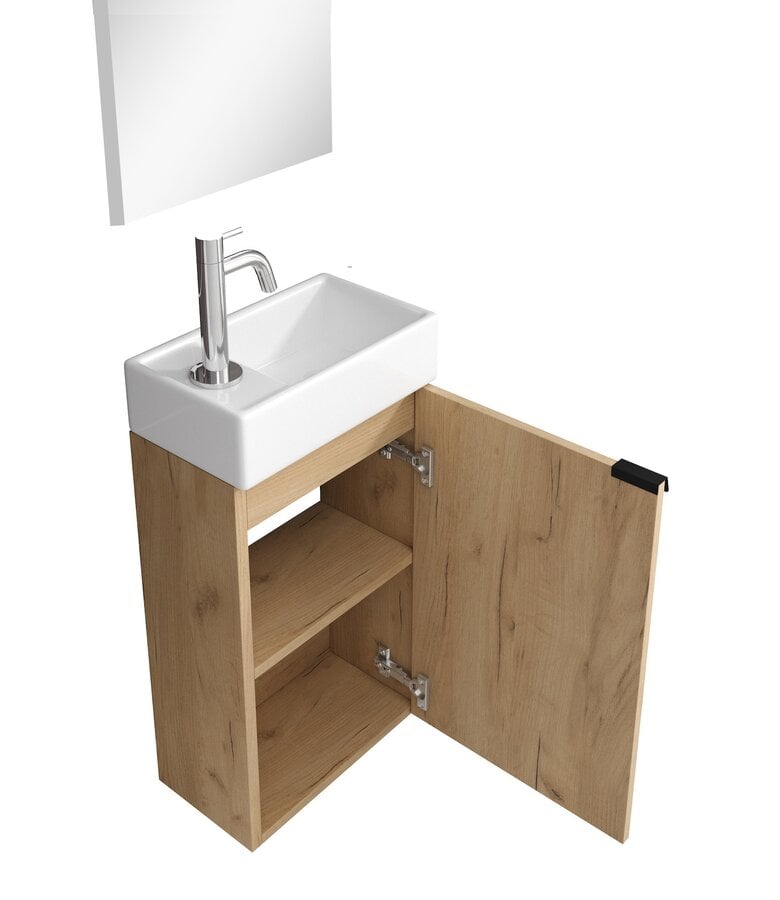 Badplaats Toiletmeubel Apollo 40cm Met Spiegel - Licht Eiken