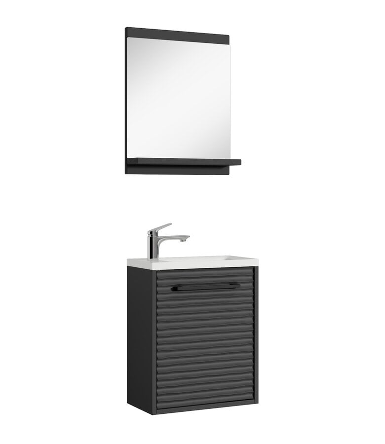 badplaats Toiletmeubel Etna 40cm met spiegel - mat zwart