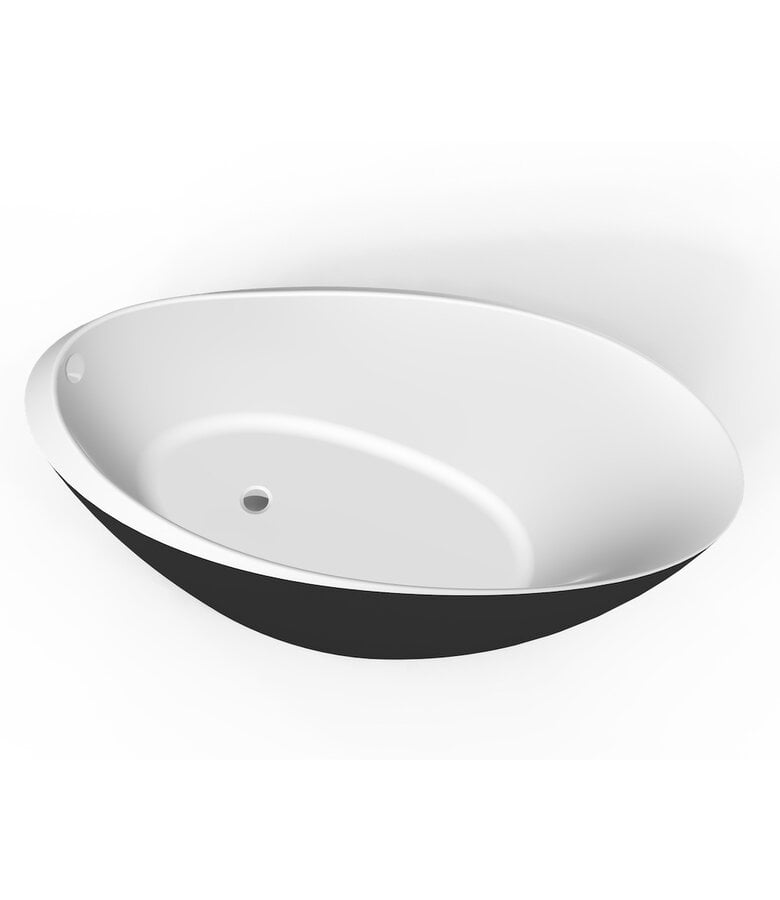 Badplaats Vrijstaand Ligbad Ancon 180 X 85 X 88 Cm - Zwart Met Wit