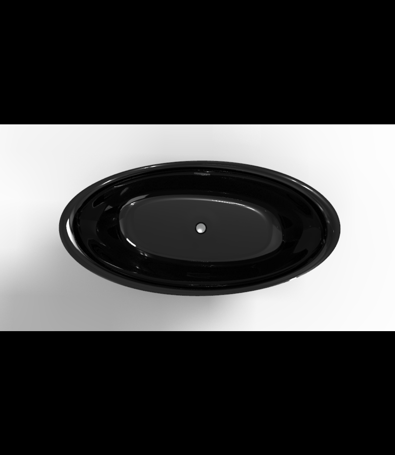 Badplaats Vrijstaand Ligbad Baku 180 X 89 X 73 Cm - Zwart