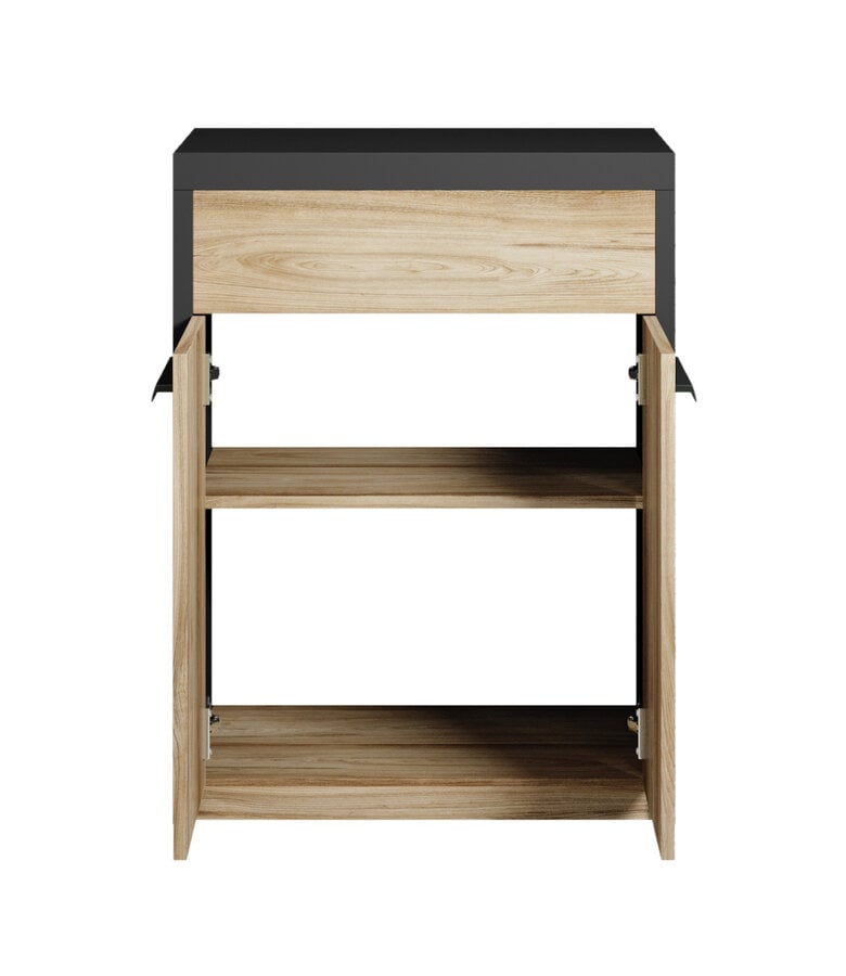 Badplaats Wastafelkast Adam 60 X 40 X 80 Cm - Zwart Met Eiken